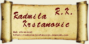 Radmila Krstanović vizit kartica